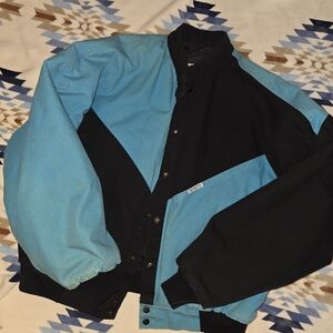 Men's Black and Blue Varsity Jacket